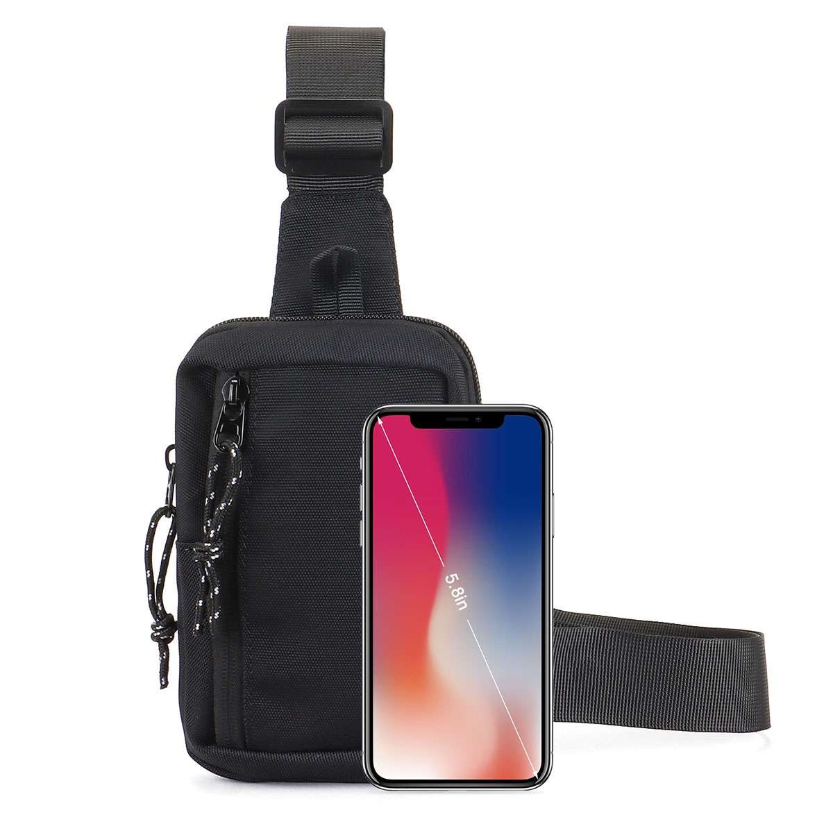 Men’s Sling Shoulder Bag Oxford Chest Pack Crossbody Casual Travel Phone Packet