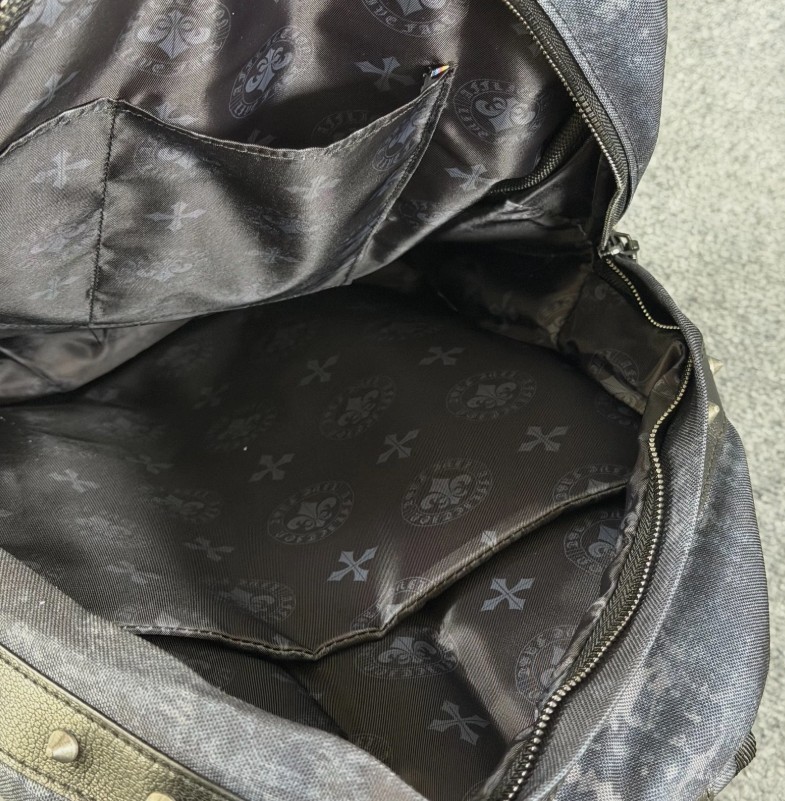 *NEW* Affliction Live Fast Backpack Black Skull Wing Cross Studded Laptop Travel