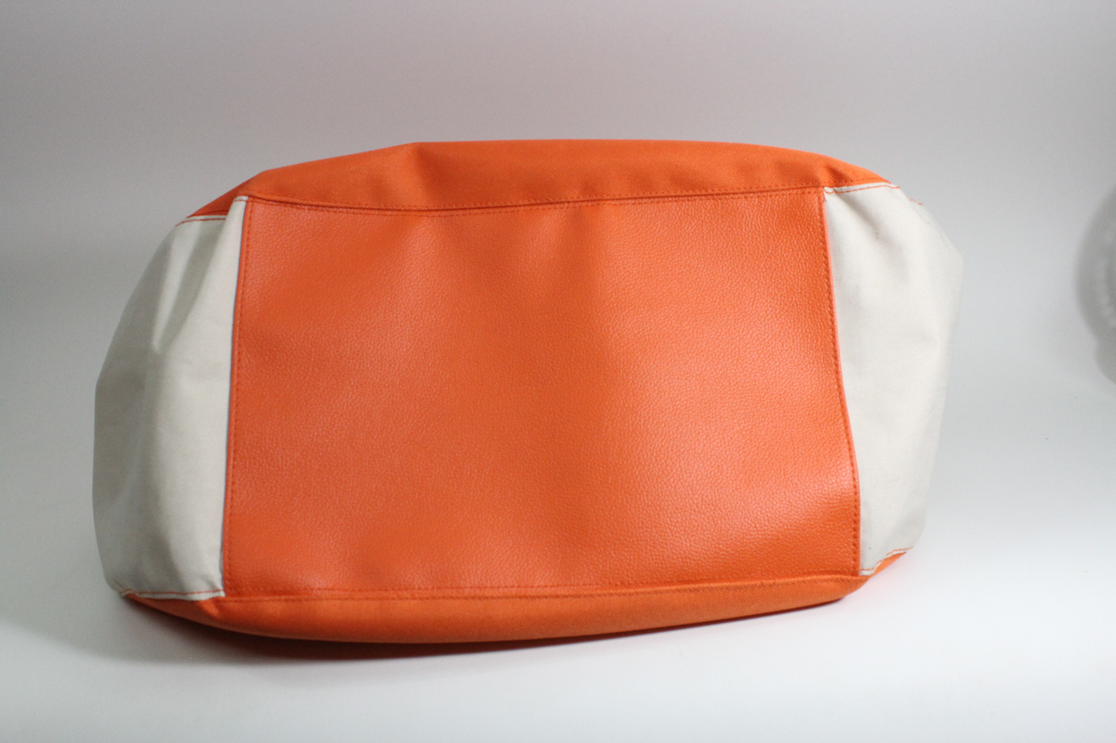 Estee Lauder Large Heavy Synthetic Canvas Bag Tote Shopper Orange & White