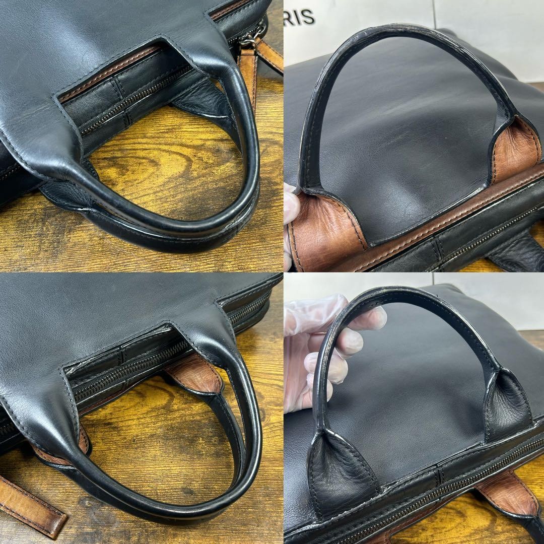 Berluti Briefcase Profile 3 Small Black Vitello Fiore Calfskin Men’s Business