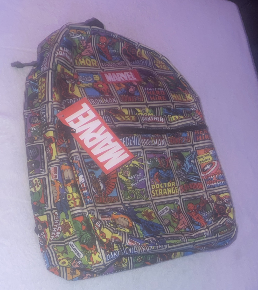 Marvel Spiderman Hulk Ironman Black Panther BACKPACK BOOK BAG All Over Print NEW
