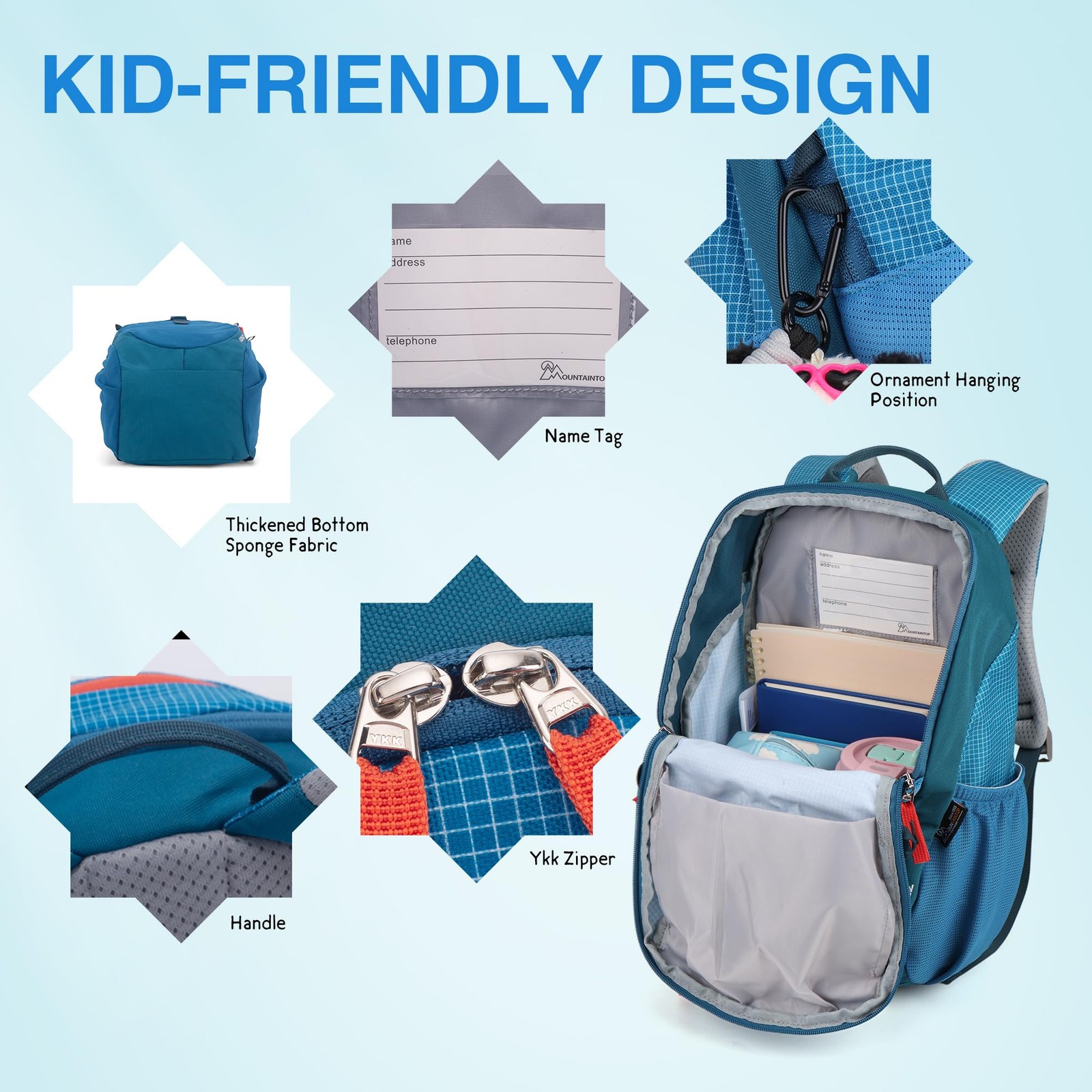 12L Kids Toddler Hiking Backpack Kindergarten Preschool Daypack Boys Girls