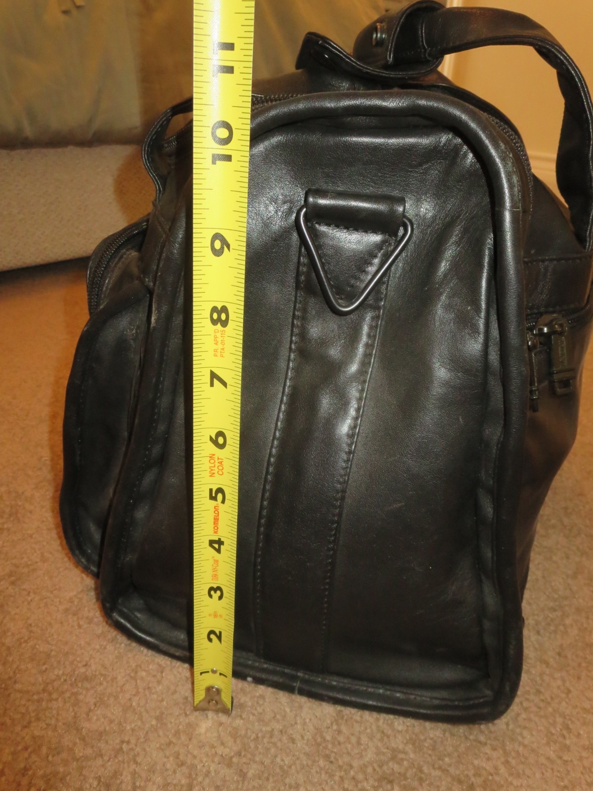 W@W TUMI Black Full Leather Weekender Duffel Carry-On Travel Bag, 961D3 15″