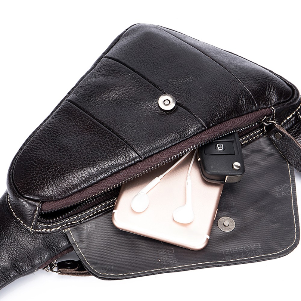Mens Leather Shoulder Bag Sling Bag for Men Crossbody Bag Chest Bag Daypack New