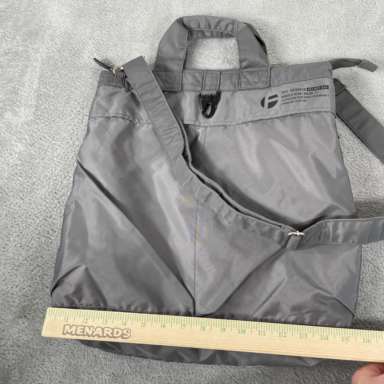 Flight 001 Advanced Helmet Bag Gray Techwear Military Utility Tote