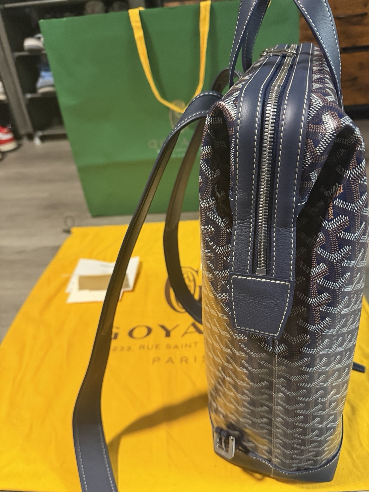 NEW Goyard Cisalpin Backpack NAVY Authentic RARE Men’s w/ Dust Bag & Cards