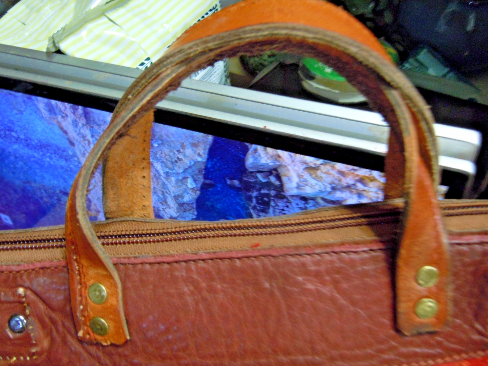 VTG Timberland BROWN/RED WOOL PLAID/LEATHER TOTE large (on sale)