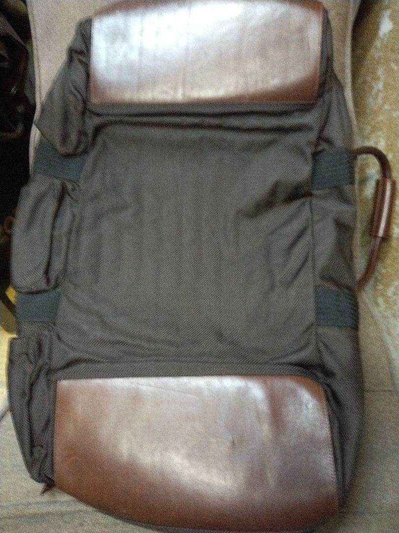 VINTAGE Filson Heritage Large Nylon Duffle Bag Brown Leather Trim Logo RARE