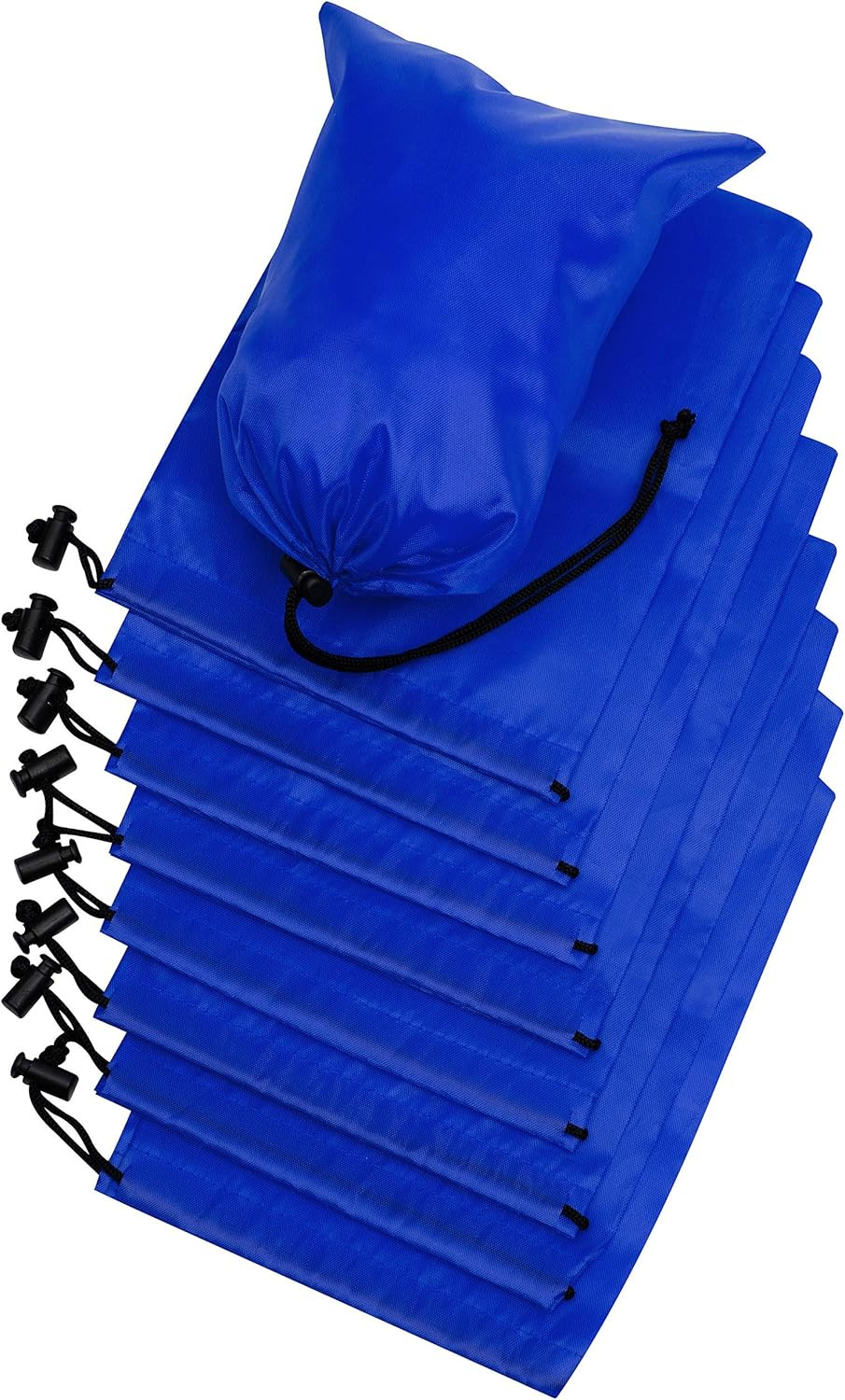 Drawstring Bag – Nylon Cinch and Ditty Stuff Pouch with Toggle (6 x 8-12 pack, B