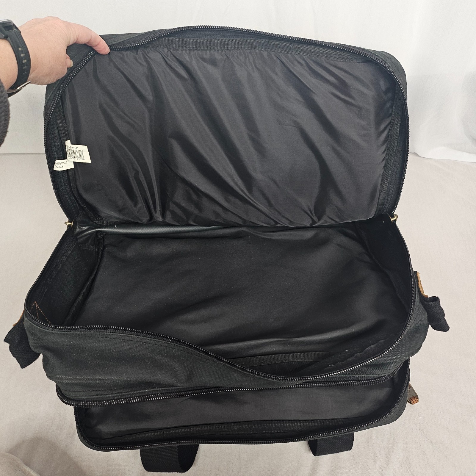 Cabela’s Canvas Messenger Bag | Hunting Gear Laptop Briefcase Black Leather Trim
