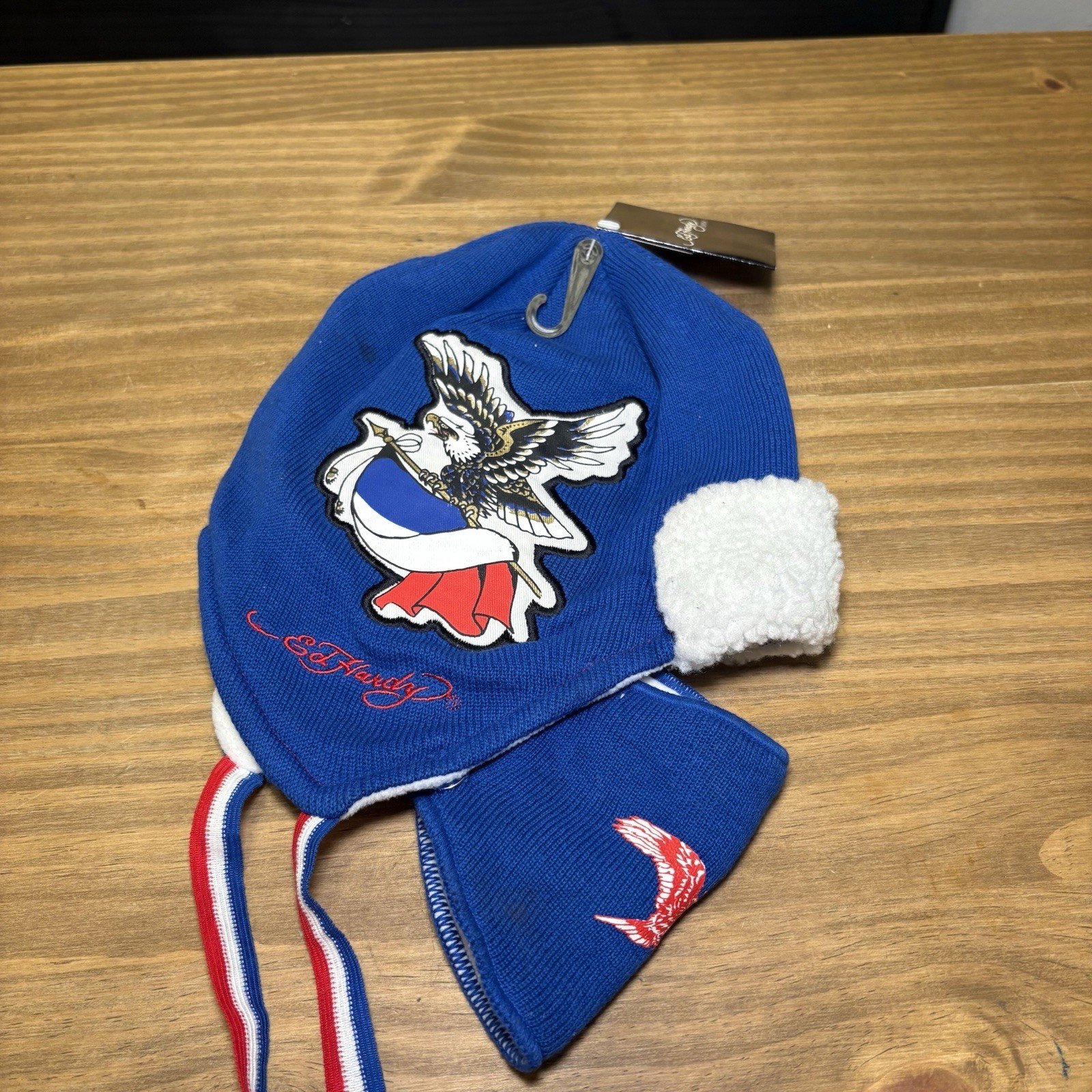 New with Tags Ed Hardy USA Ski Hat Cap & Removable Face Mask Beanie Skullies