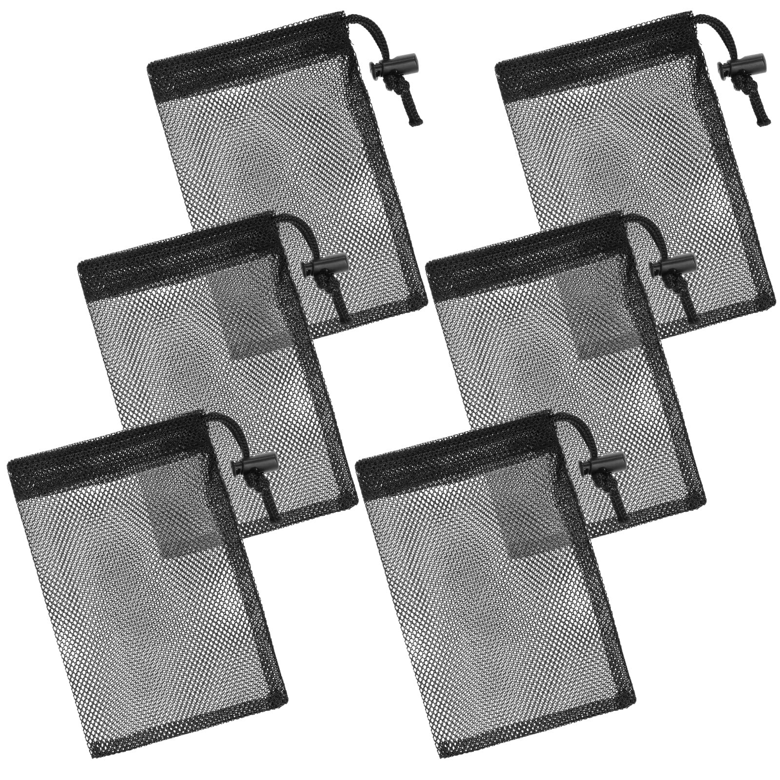 6 Pcs 6×4 Inch Mesh Drawstring Bags with Cord Lock Closure for Sports Stuff