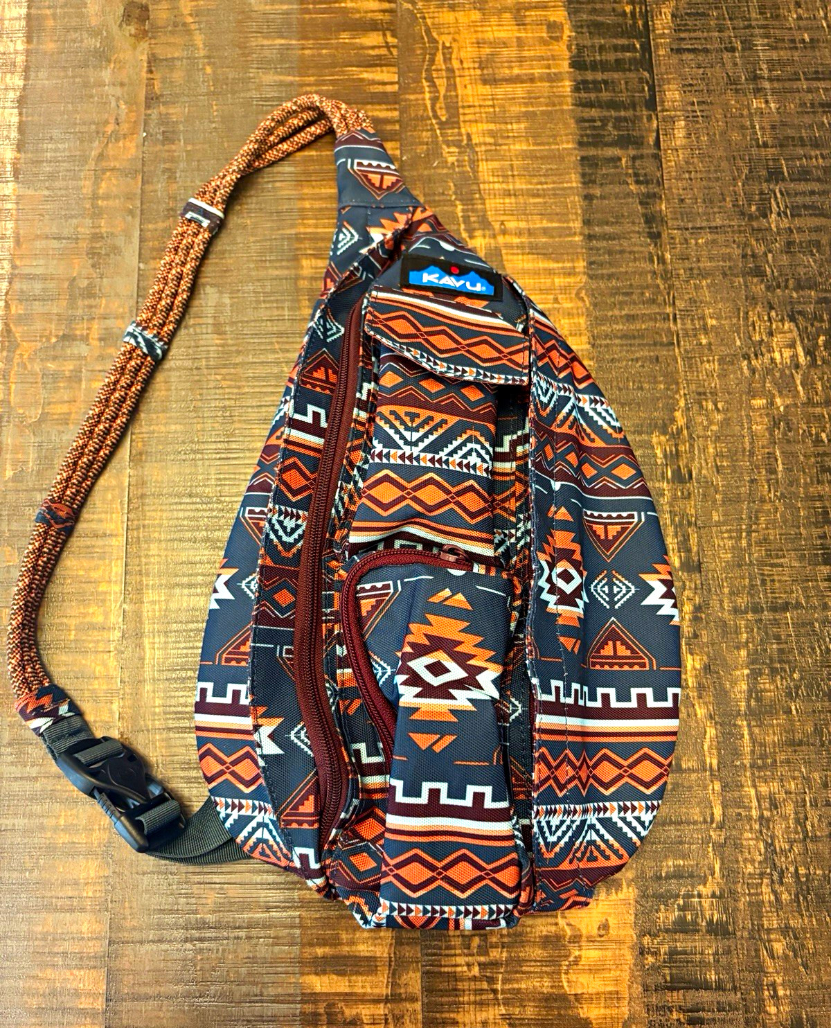 KAVU mini Rope Sling Crossbody Bag Geometric BBPrint, Adjustable Strap,
