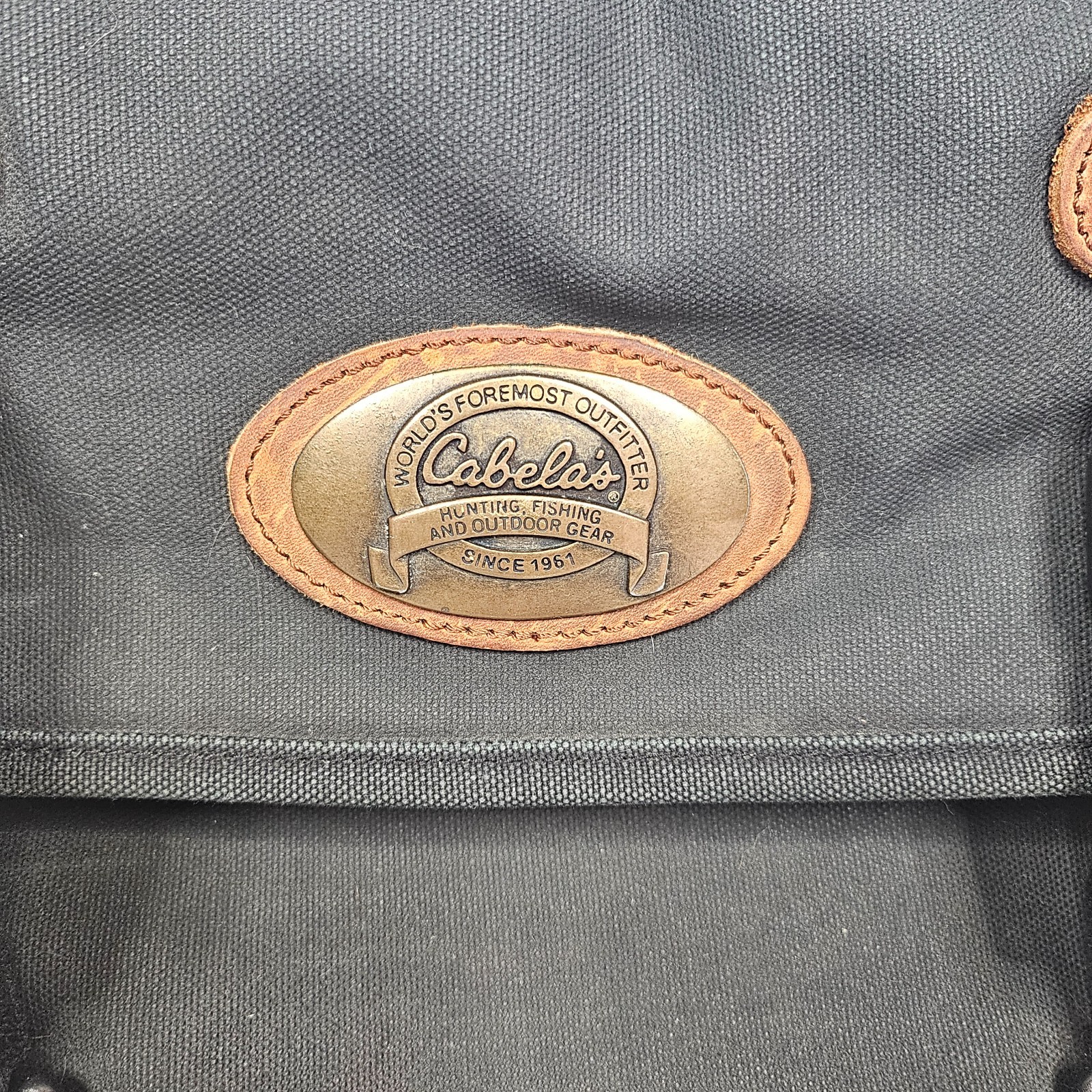 Cabela’s Canvas Messenger Bag | Hunting Gear Laptop Briefcase Black Leather Trim