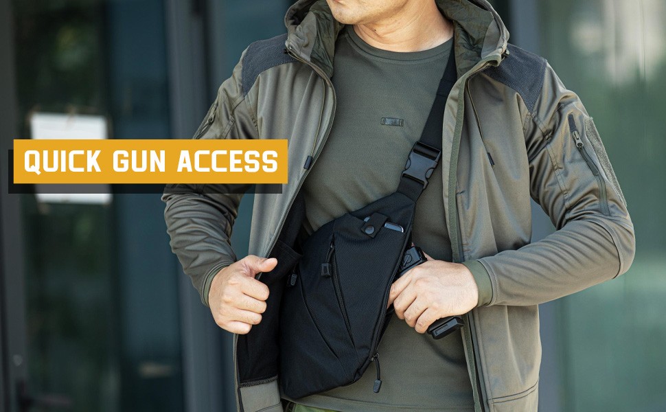 Tactical Concealed Carry Crossbody Sling Bag Travel Anti-Thief CCW EDC Carry Bag