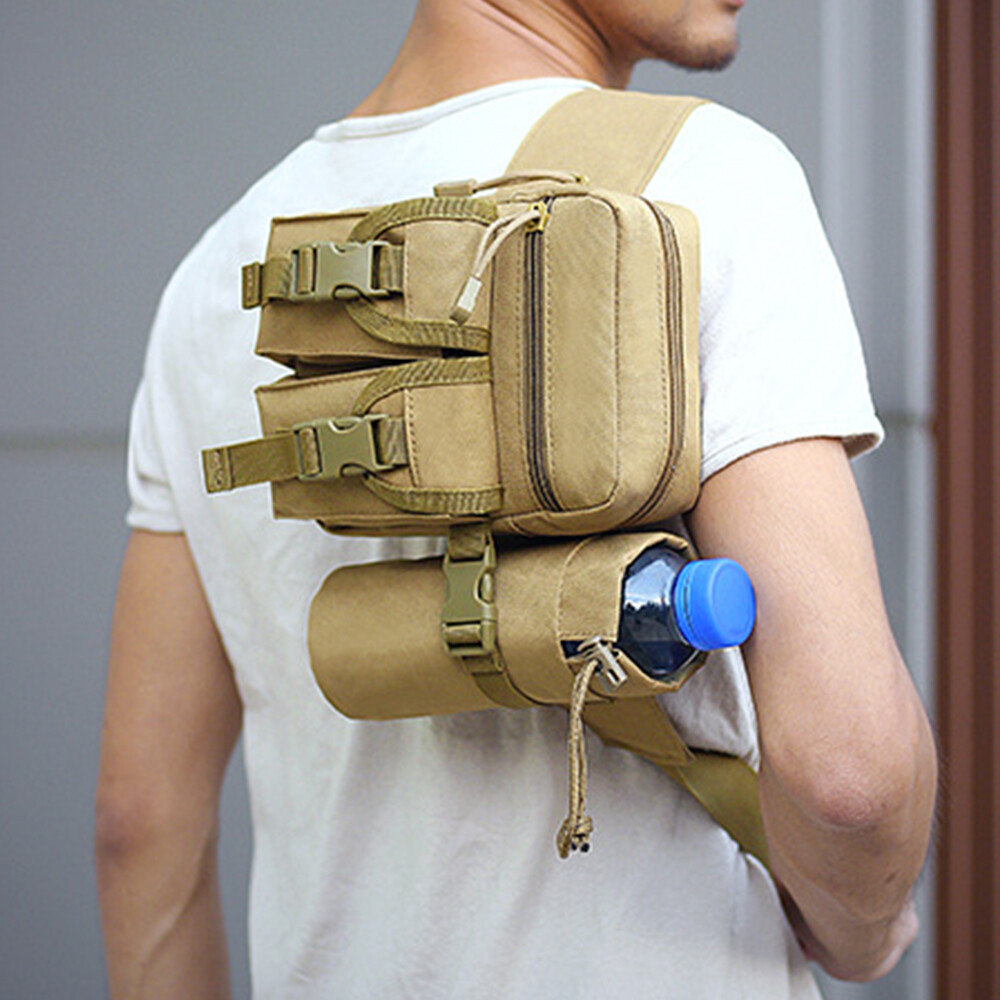 Tactical Waist Bag With Detachable Water Bottle Holder Pocket Bag Travel Bag