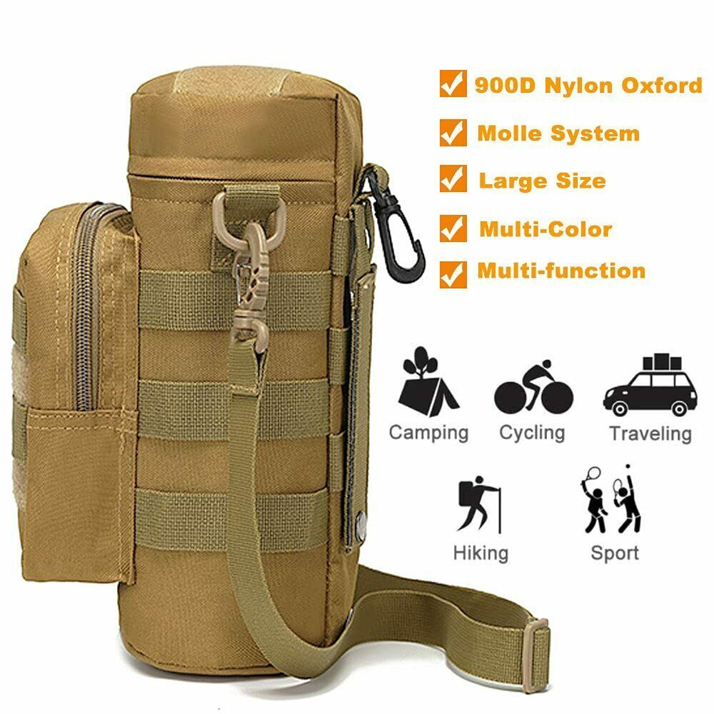 Tactical Molle Water Bottle Holder Carrier Sling Bag with Phone Pocket Crossbody