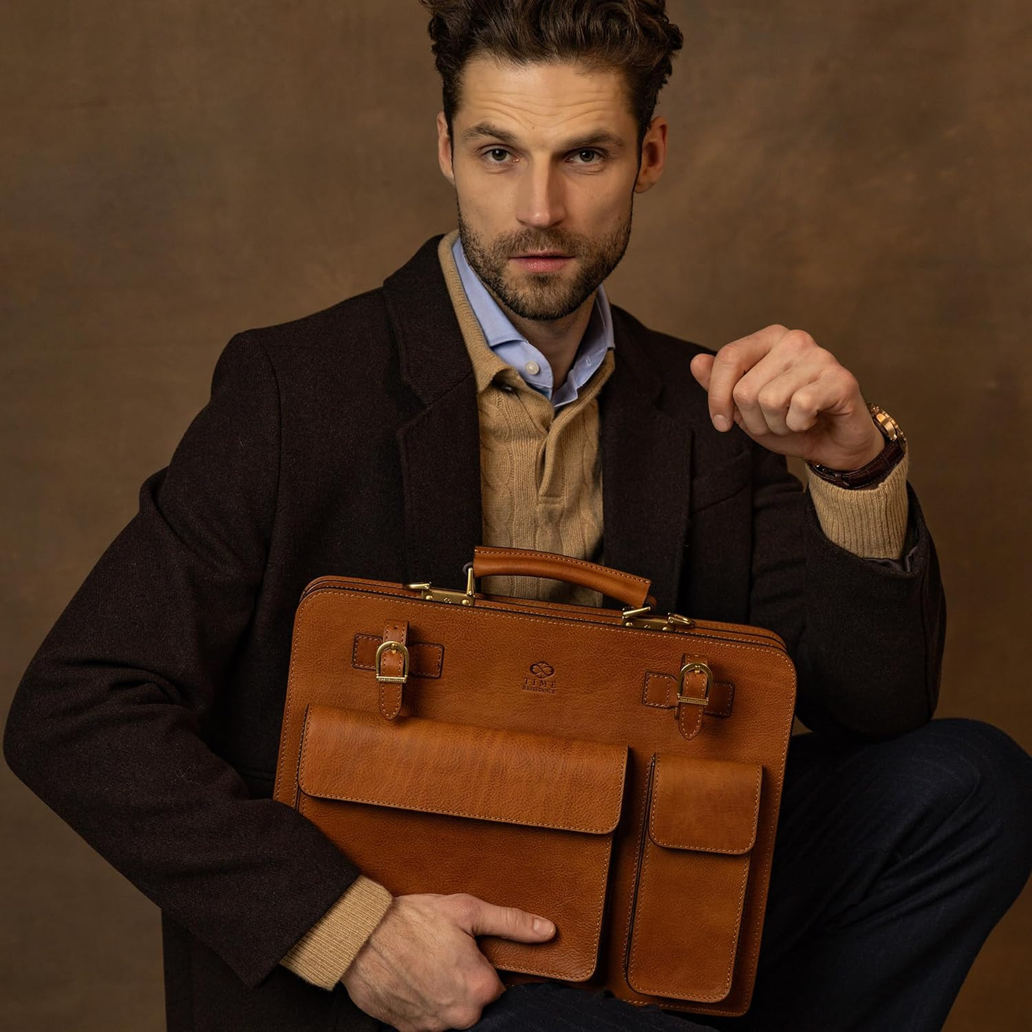 Vintage Italian Leather Briefcase – Essential Stylish Bag for Men