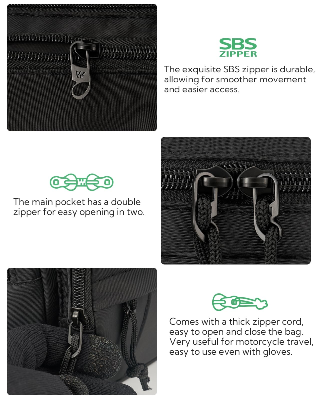 Fanny Pack Waist Bag: 2.5L Large 5 Zipper Pockets for Women Men