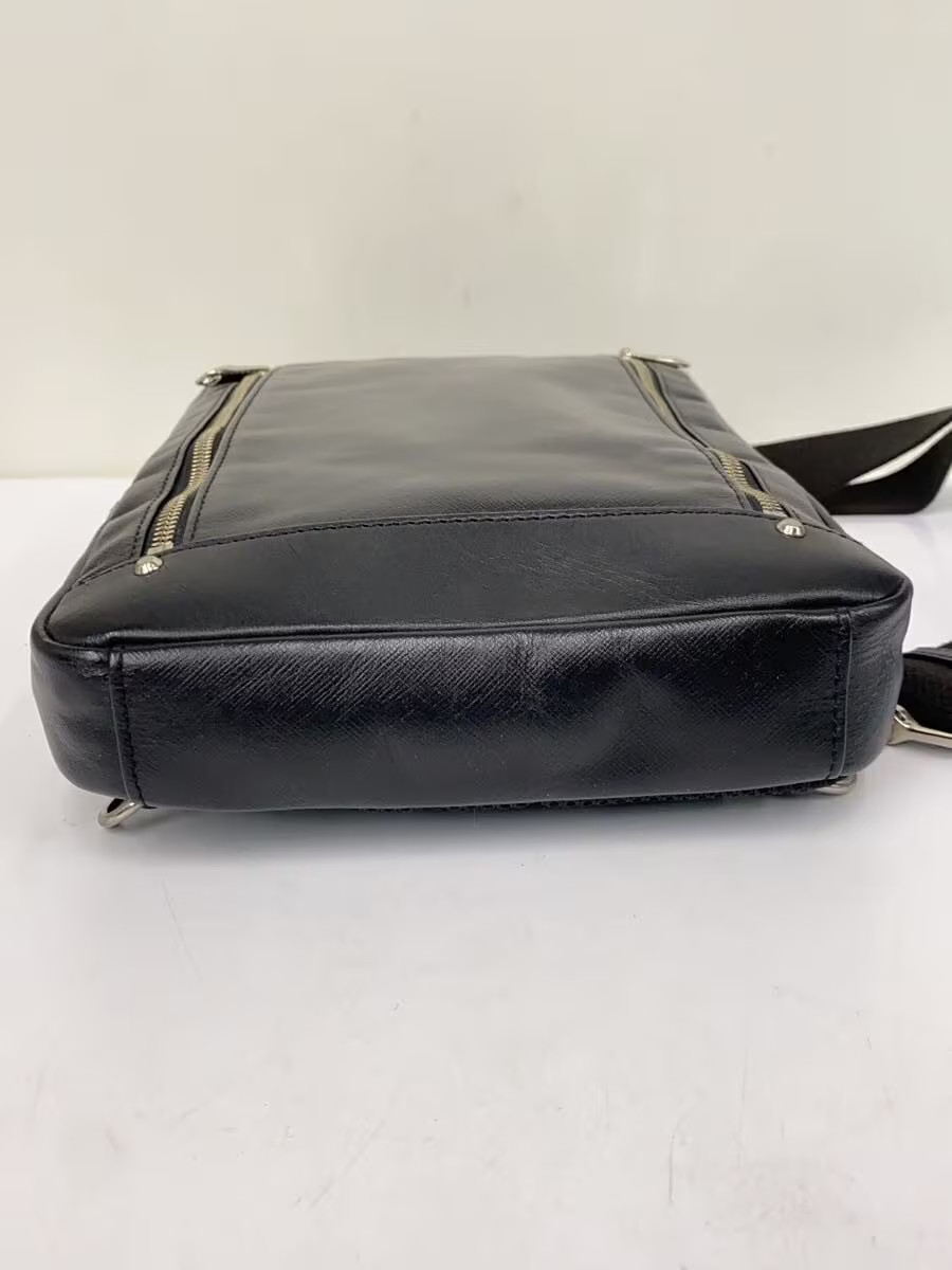 ultima TOKYO Shoulder Bag Leather Black Solid Color
