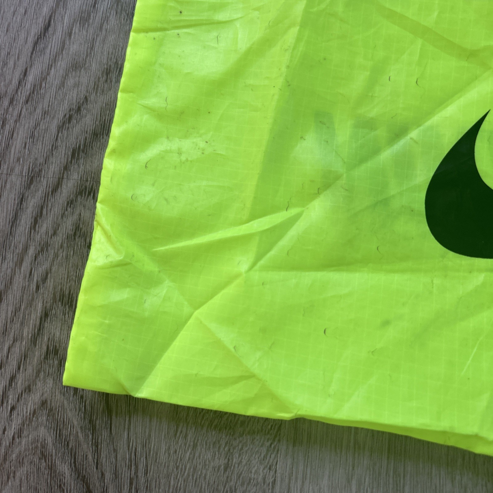 Nike Track & Field Racing Neon Yellow Gear Shoe Bag Nylon OS Swoosh Stains READ