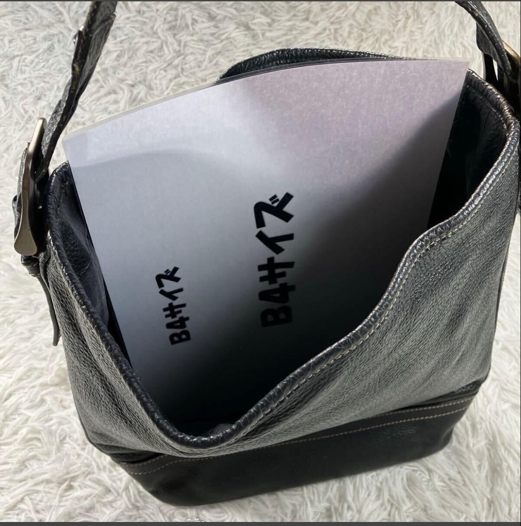 Authentic Burberry Leather Tote Bag Men’s Women’s 35cm x 37cm Large Capacity Bla