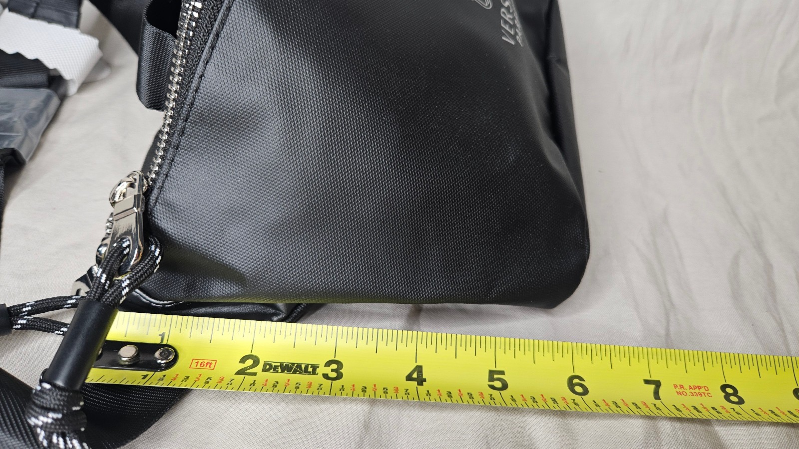 Versace Parfums Belt Bag Waist Pouch For Men Black Silver Travel Bag Fannie Pack