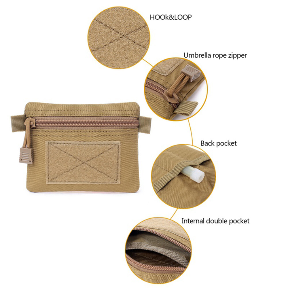 Tactical Molle Pouch EDC Card Bag Wallet Key Holder Money Case Pack Earphone Bag