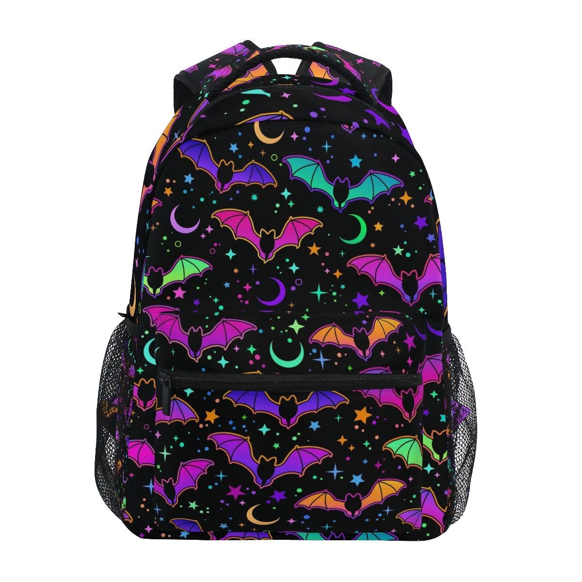 Halloween Rainbow Bats Backpack School Bookbag Lightweight Laptop Backpack fo…