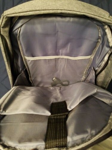 Security Backpack Bag with USB Port Black/Grey, Includes USB cable NEW!