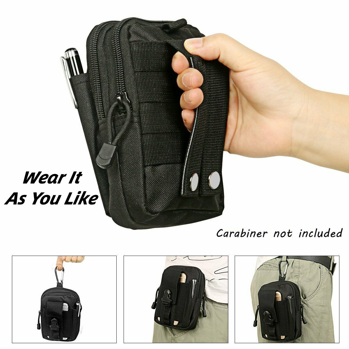 Tactical Molle Pouch Travel Waist Pack Outdoor Utility EDC Small Nylon Belt Bag
