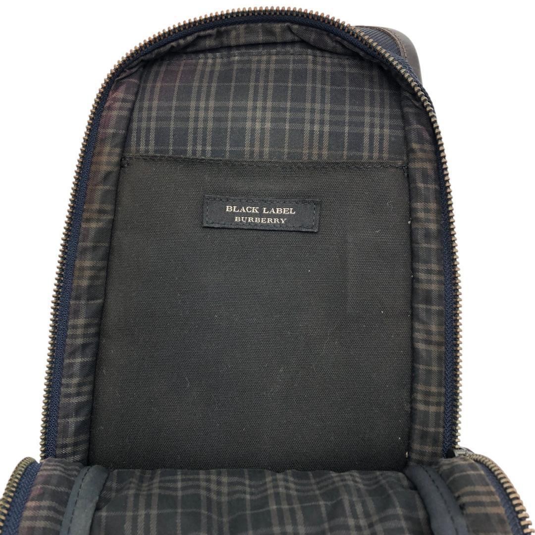 BURBERRY BLACK LABEL Men’s Sling Bag Navy x Brown From Japan