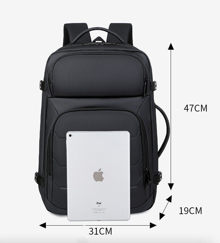 Men’s Business Backpack Expandable 28L To 35L Water-Resistant Fits 17″ Laptop