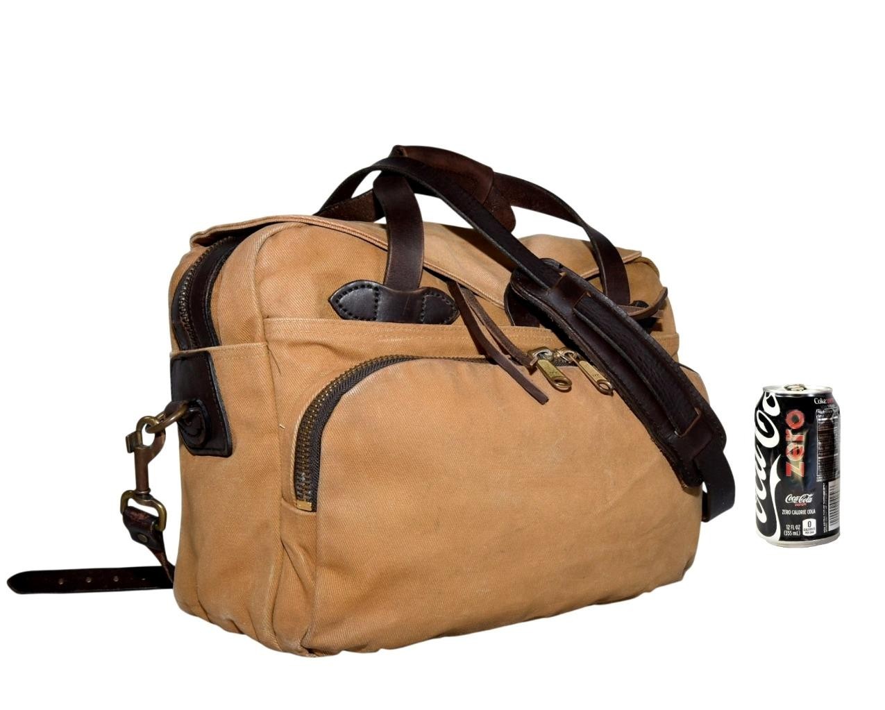 FILSON STYLE NO 258 RUGGED TWILL PADDED TAN COMPUTER BAG MESSENGER BAG OLD STOCK