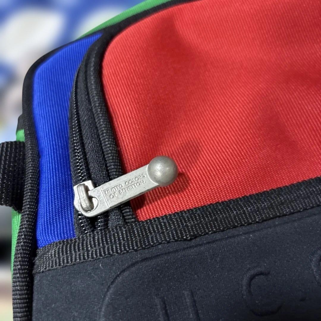 Vintage 1990s Benetton Shoulder Bag Multicolor Crossbody UCB Logo Japan Rare