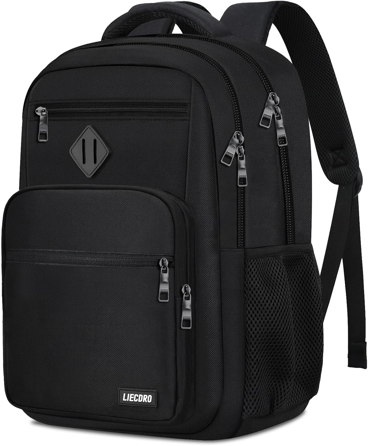 Black Backpack for Men, School Backpack for Boys Teens,15.6 Inch Laptop Back Pac