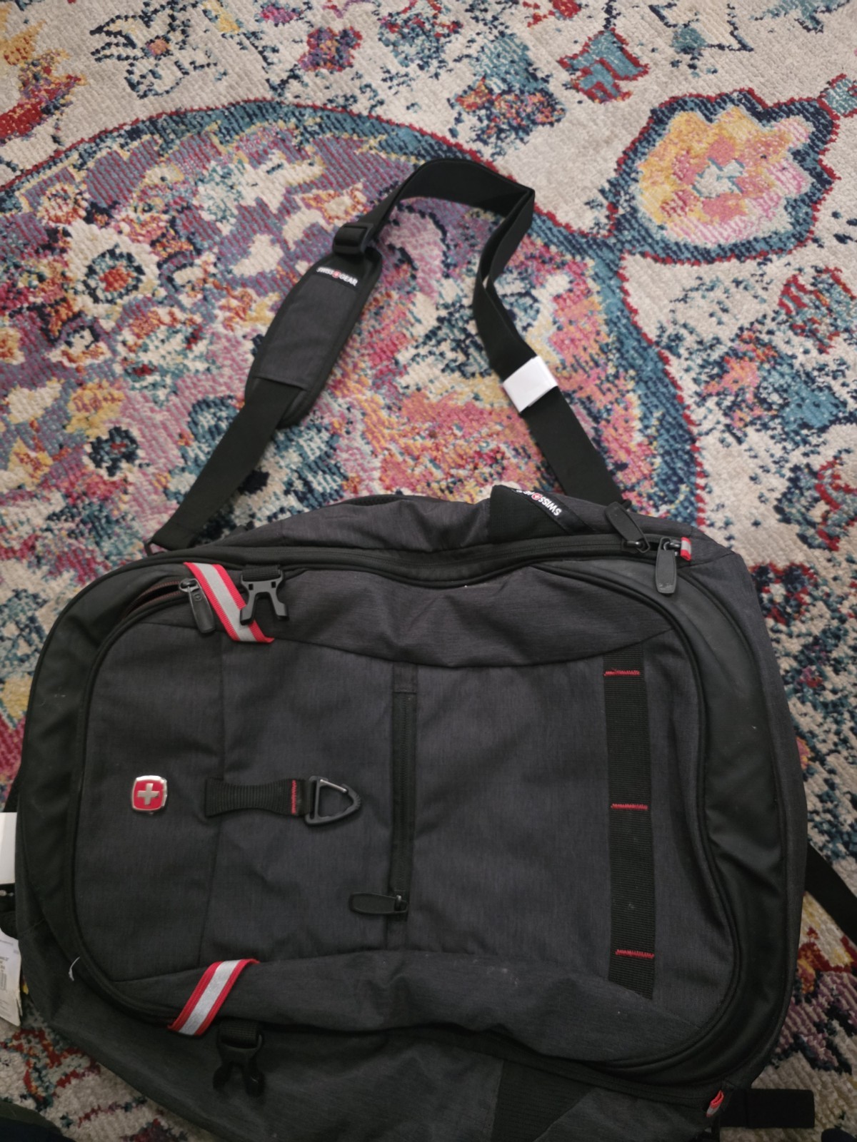 SwissGear 20″ Laptop Backpack Gray Black Travel School Book Bag NWT