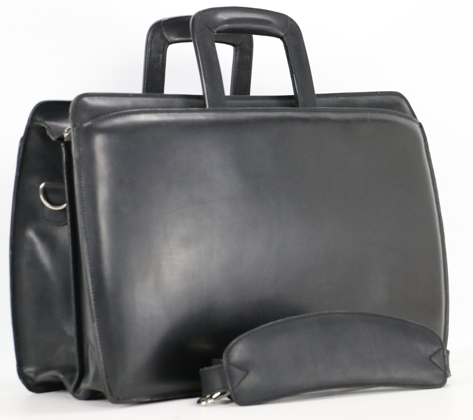 Vintage Leather JACK GEORGE Professional Business Executive Briefcase Bags Mens