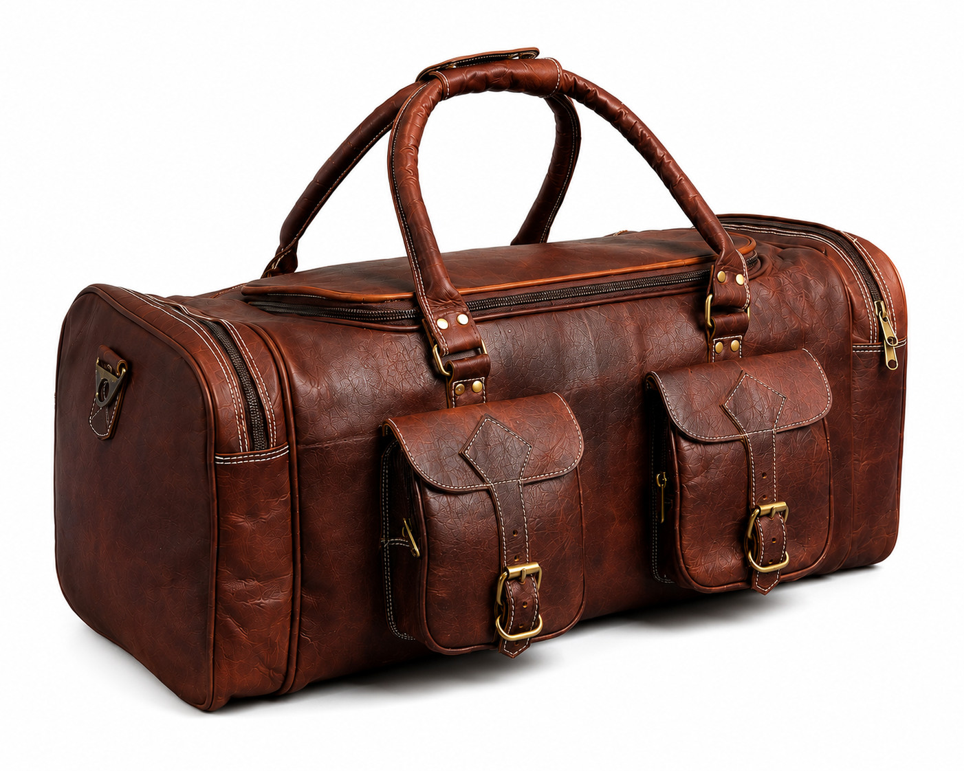 Premium Vintage Brown Leather Duffel Bag – Travel, Gym & Weekend Getaways Trave
