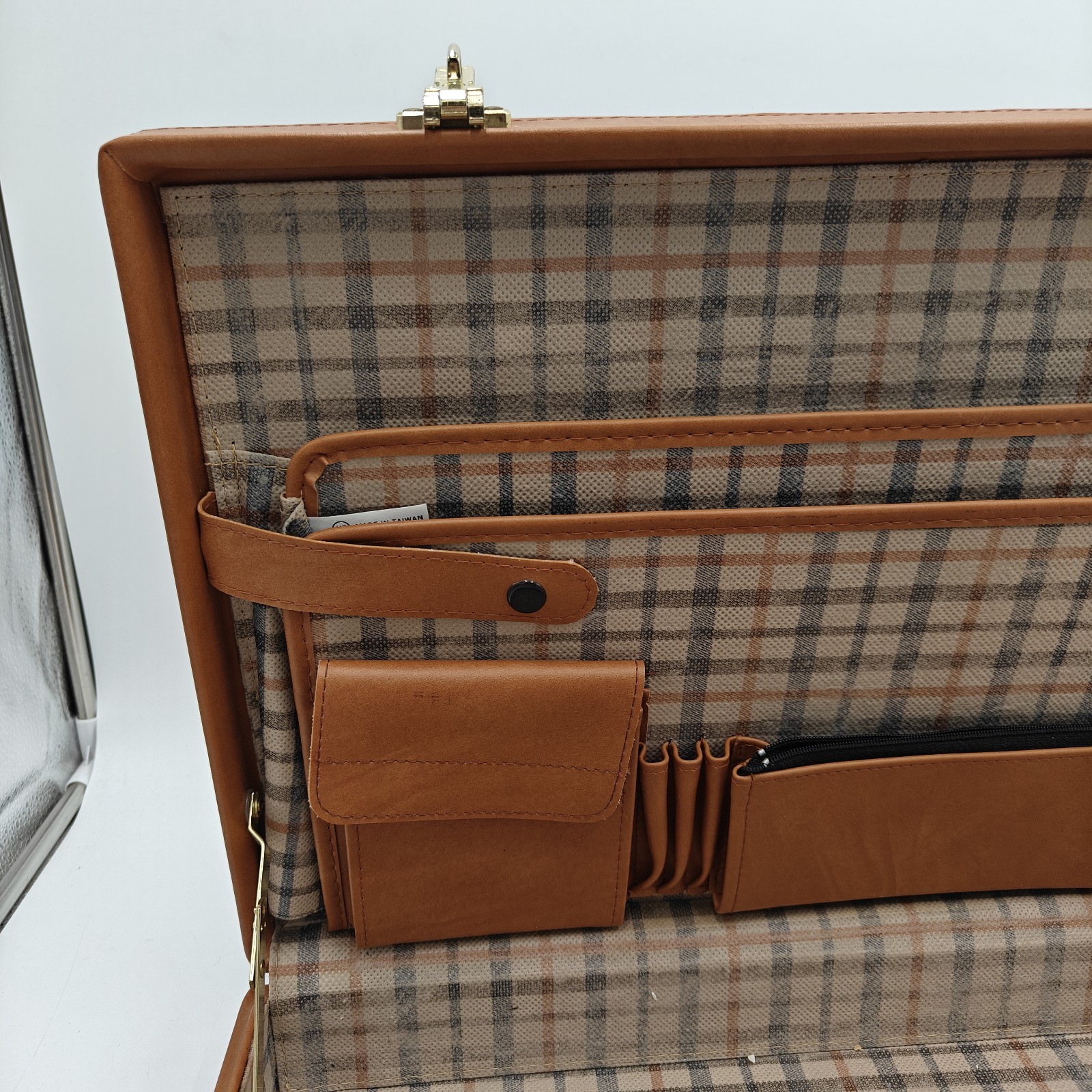 VTG Tweed & Belting Leather Hartmann Style Briefcase Laptop Case Hard Sided EUC