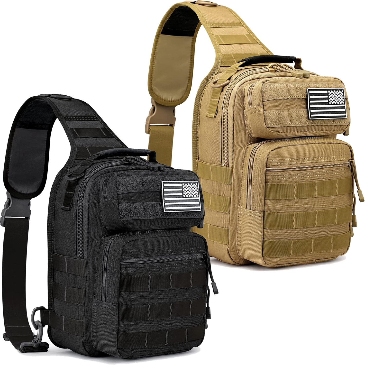 Tactical Sling Bag Backpack Military Shoulder Sling Pack Molle EDC Crossbody Bag