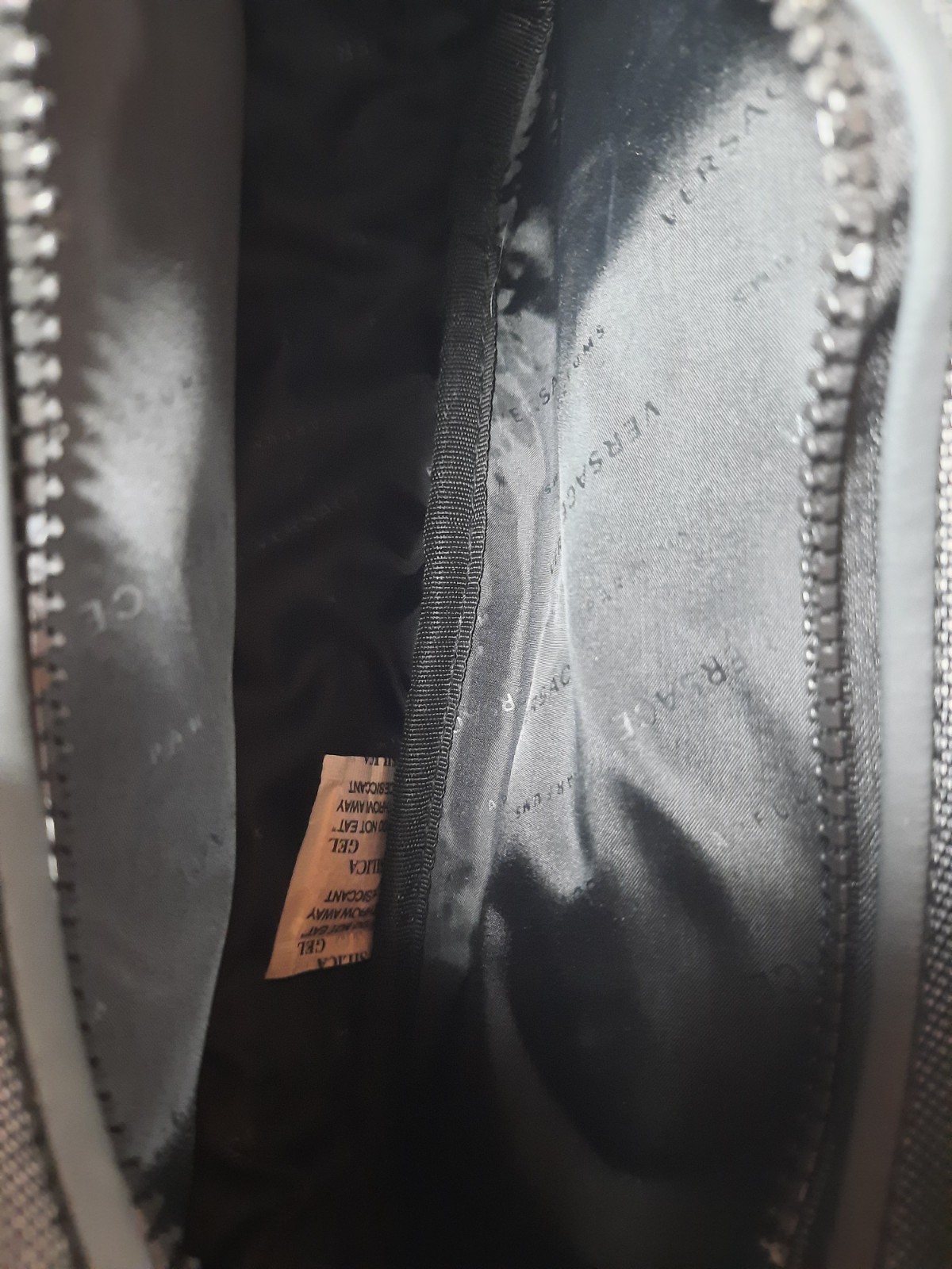 Versace Perfums Men’s Toiletry Zip Up Shave Bag Dark Gray Black Trim