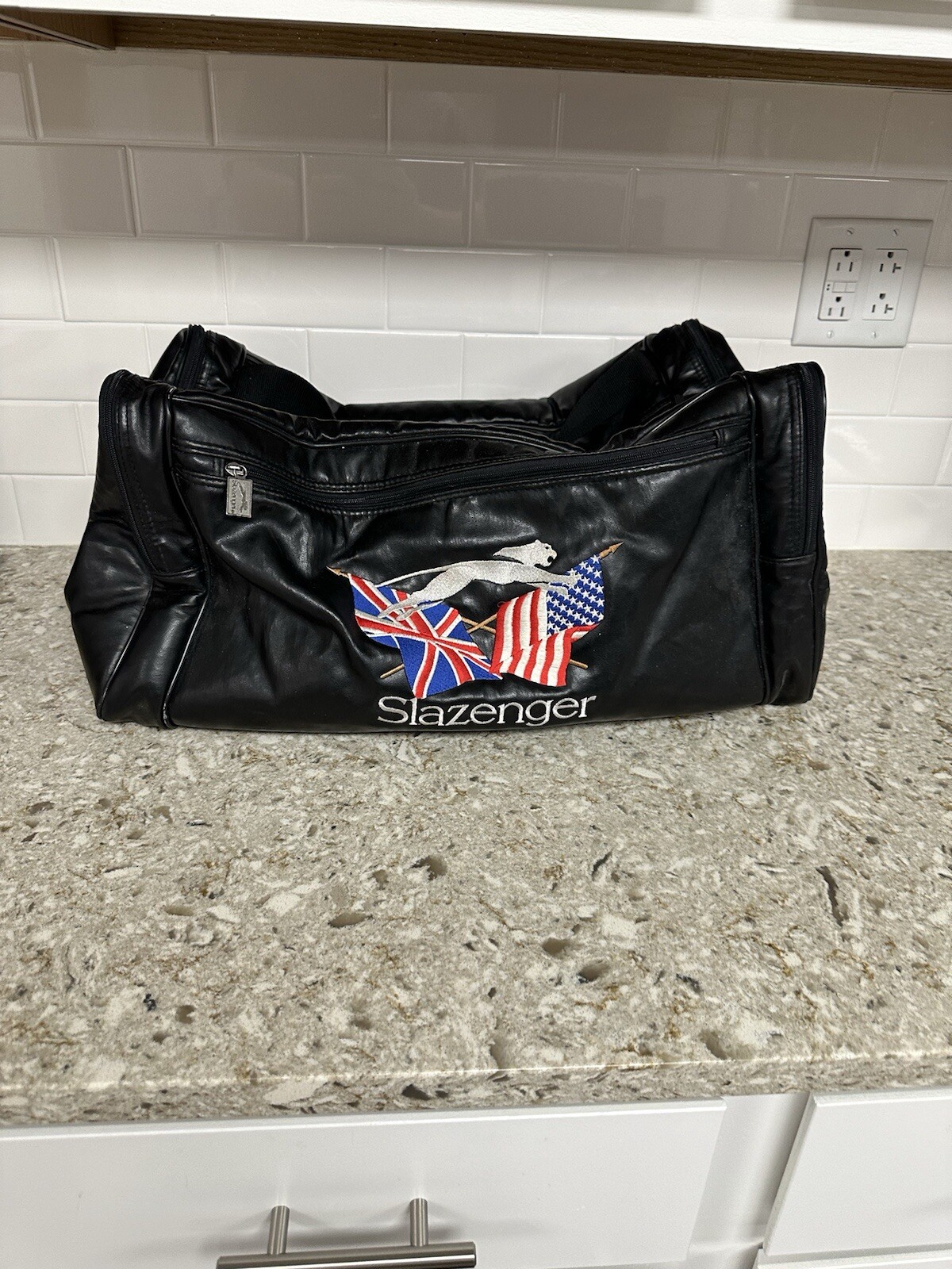 Slazenger Leather Duffle Bag Travel – Vintage