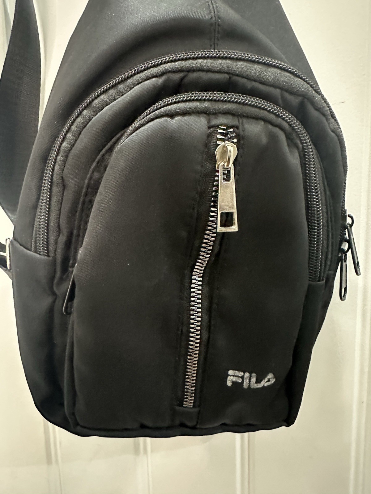 FILA Black Crossbody Bag for Men with Adjustable Strap
