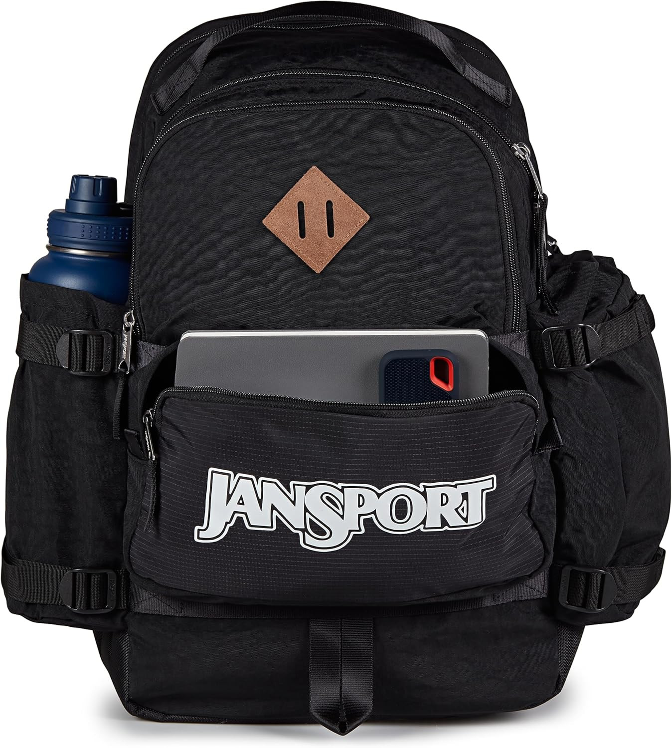 Seattle Pack: Sturdy Black Laptop Backpack with Water Bottle Pockets