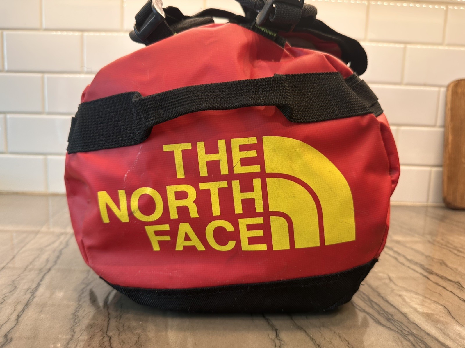The North Face Base Camp Duffel Bag Small Red, Yellow & Black