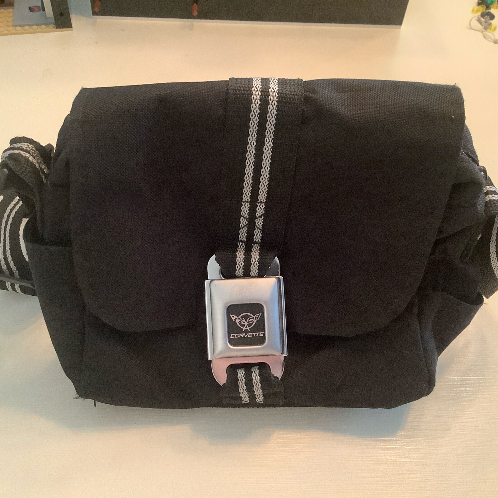 CORVETTE Buckle Down Purse Canvas Handbag Crossbody Buckle Seatbelt Strap