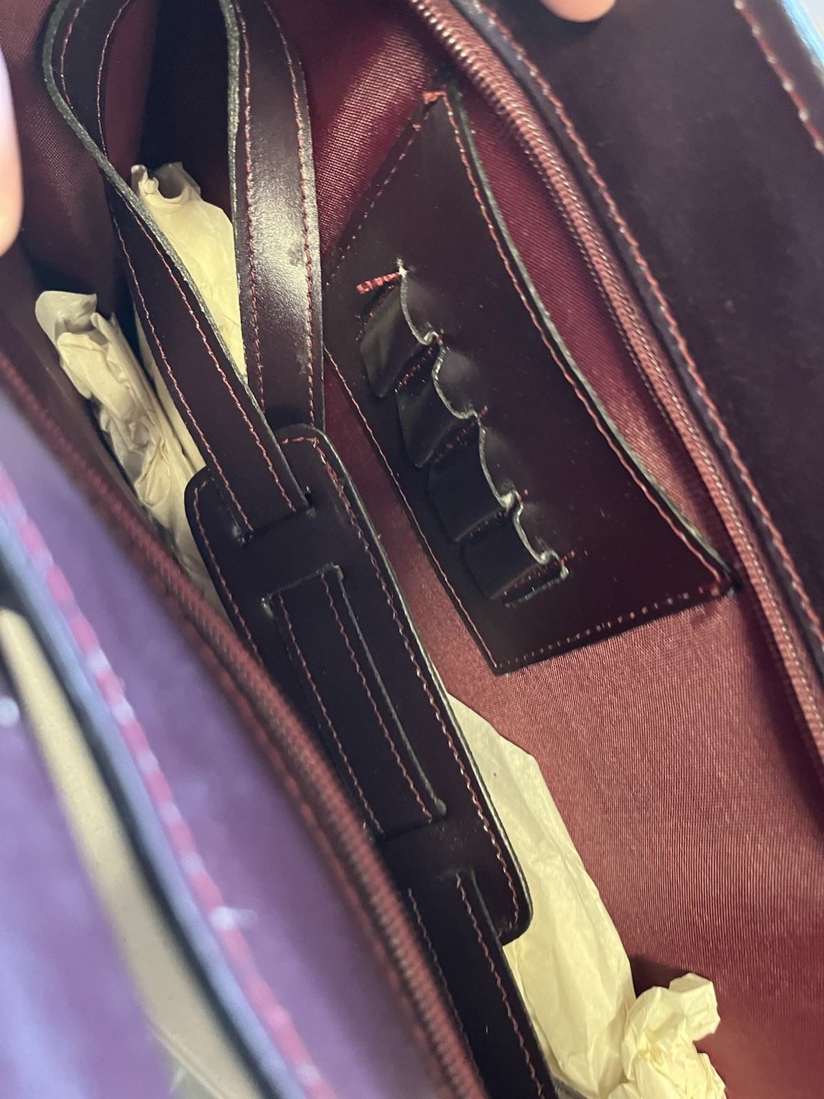 Vintage Jourdan Briefcase Atache Retractable Handle, Strap,Document Bag Cow Hide