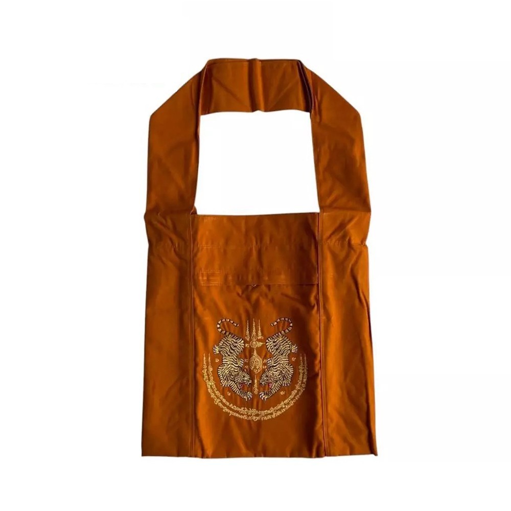 Twins Tigers Sak Yant Shoulder Bag Power Lucky Thai Yantra Buddhist Monk Gifts