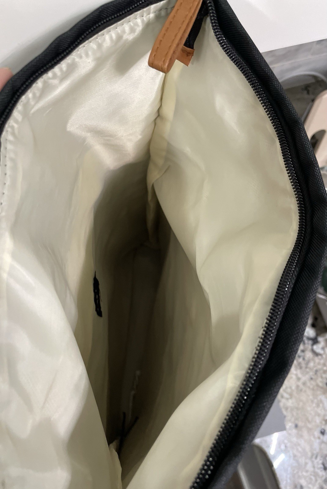 DSW Canvas Foldover Backpack Black Brown Lightweight Casual Everyday Daypack